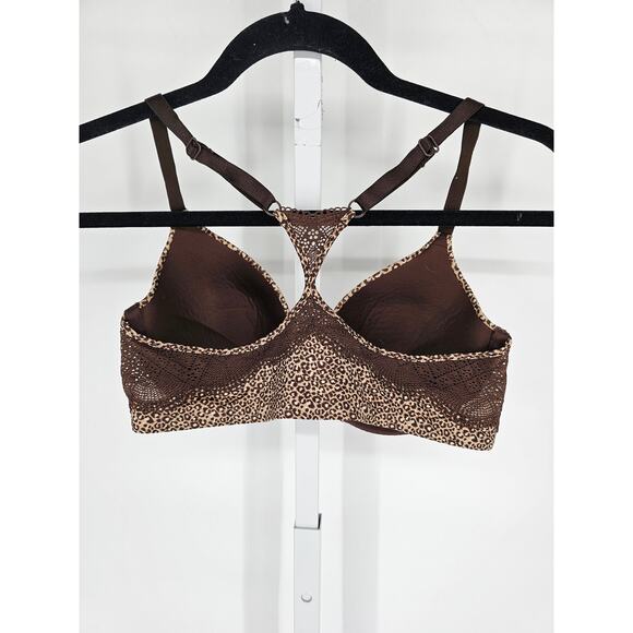 Maidenform Womens Sz 36C Front Clasp Padded T Shirt Bra Leopard Print - Picture 3 of 5